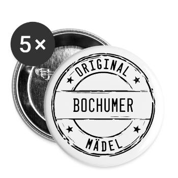 Bochum Bochumer Mädel Mädchen - Buttons groß 56 mm (5er Pack) - Weiß - Vorne