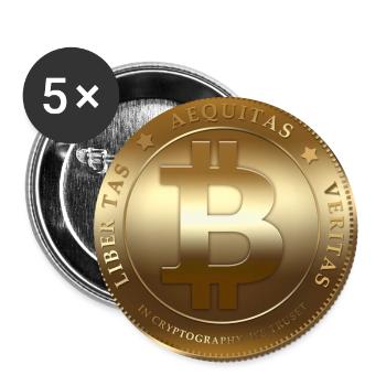 Office Business Bitcoin Element Commercial Shirt - Buttons groß 56 mm (5er Pack) - Weiß - Vorne