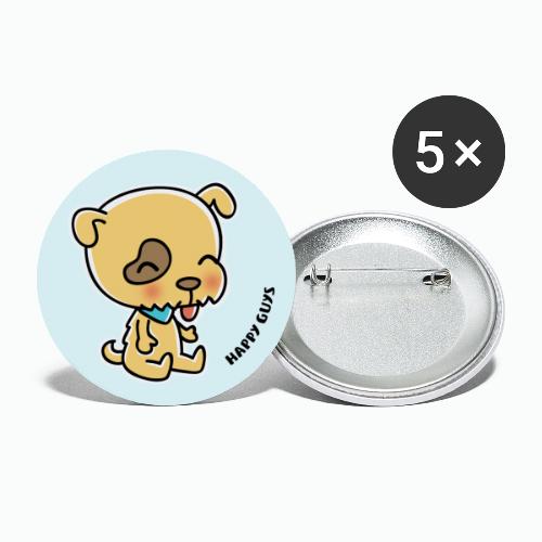 Hund - Buttons groß 56 mm (5er Pack)