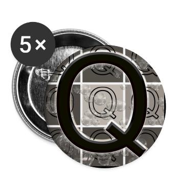 Versal Q - Lot de 5 grands badges (56 mm) - blanc - Devant