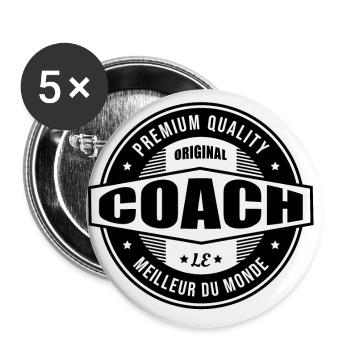 LOGO COACH ORIGINAL - Lot de 5 grands badges (56 mm) - blanc - Devant