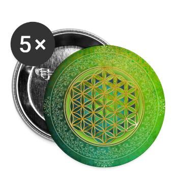 Fleur de la vie - Mandala 1 - Lot de 5 grands badges (56 mm) - blanc - Devant