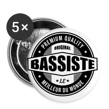 LOGO BASSIST ORIGINAL - Buttons groß 56 mm (5er Pack) - Weiß - Vorne