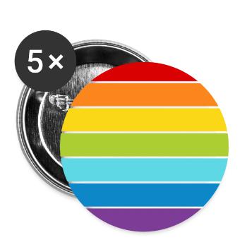 Regenbogen Kreis - Buttons groß 56 mm (5er Pack) - Weiß - Vorne