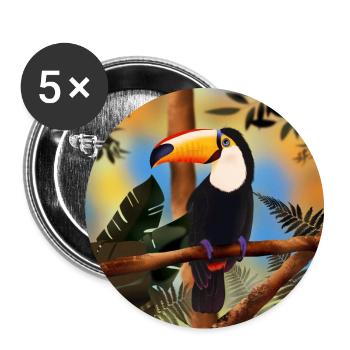 Toucan - Buttons groß 56 mm (5er Pack) - Weiß - Vorne
