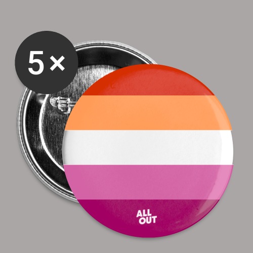 Lesbian Pride Flag - Lot de 5 grands badges (56 mm)