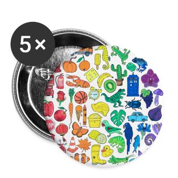Petites pièces de dégradé arc-en-ciel - Lot de 5 grands badges (56 mm) - blanc - Devant