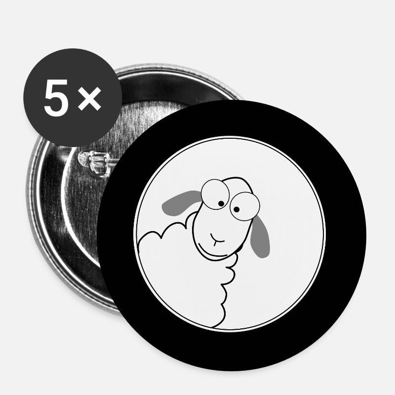 Sheep looks into the hole - Buttons large 2.2''/56 mm (5-pack) - white