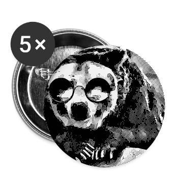 Bär mit Brille (DDP, Halftone Render) - Buttons groß 56 mm (5er Pack) - Weiß - Vorne