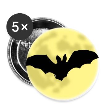 Chauve-souris, Lune, Halloween, Dracula, Vampire, chauve-souris, - Lot de 5 grands badges (56 mm) - blanc - Devant