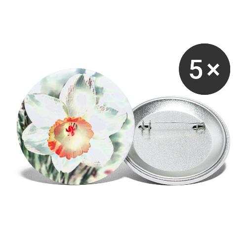 Narzissen Osterglocken Blume Blüte blumig floral - Buttons groß 56 mm (5er Pack)
