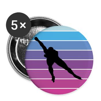 Speed Skating Ice Skater Skate Race Vintage Retro - Buttons large 2.2''/56 mm (5-pack) - white - Front