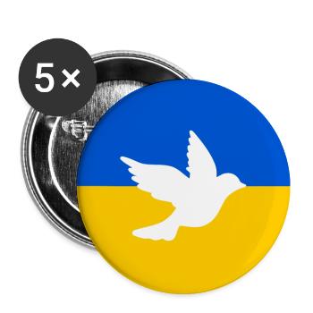 Ukraine - Buttons groß 56 mm (5er Pack) - Weiß - Vorne
