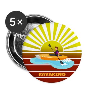 kayaking coucher de soleil vintage - Lot de 5 grands badges (56 mm) - blanc - Devant