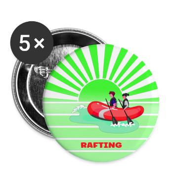 Vintage sunset rafting - Buttons large 2.2''/56 mm (5-pack) - white - Front