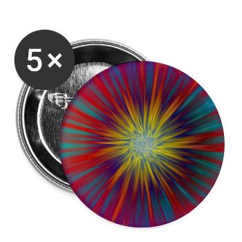 Green Blue Red Yellow Abstract Flower - Buttons groß 56 mm (5er Pack) - Weiß - Vorne