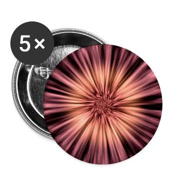Beige Brown Dreamy Flower Design - Buttons groß 56 mm (5er Pack) - Weiß - Vorne