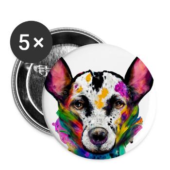 Australian Cattle Dog Design in colour - Buttons large 2.2''/56 mm (5-pack) - white - Front