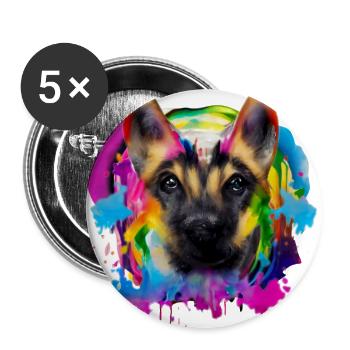 Conception de chien de berger en couleur - Lot de 5 grands badges (56 mm) - blanc - Devant