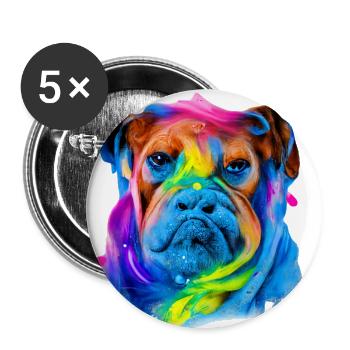Bordeauxdogge Design in Farbe - Buttons groß 56 mm (5er Pack) - Weiß - Vorne