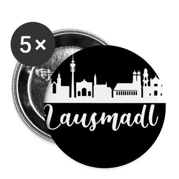 München skyline ,scherenschnitt,bayrisches madl - Buttons groß 56 mm (5er Pack) - Weiß - Vorne