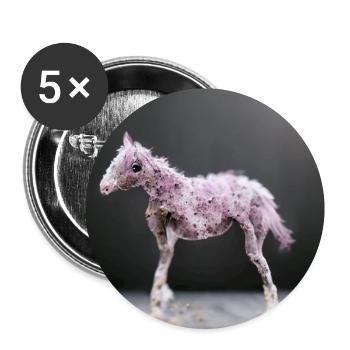 Baby Horse Pink Grey Jumping - Buttons large 2.2''/56 mm (5-pack) - white - Front