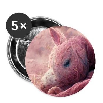 Baby Pferd liegt auf dem Boden Rosa V - Buttons groß 56 mm (5er Pack) - Weiß - Vorne