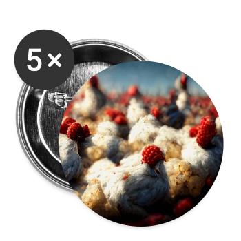 Abstrait Chicken Fantasy IV - Lot de 5 grands badges (56 mm) - blanc - Devant