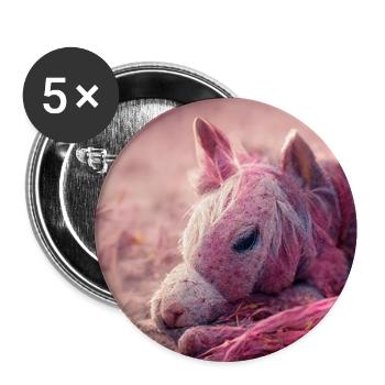 Baby Pferd liegt auf dem Boden Rosa - Buttons groß 56 mm (5er Pack) - Weiß - Vorne