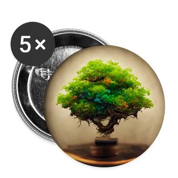 Arbre de Vie Photoréaliste - Lot de 5 grands badges (56 mm) - blanc - Devant