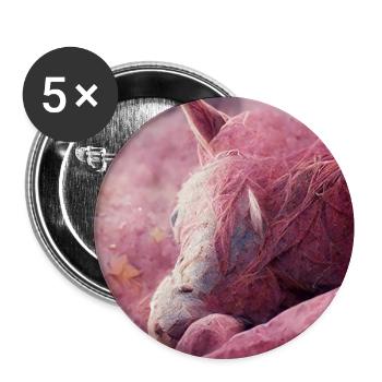 Bébé cheval gît sur le sol Rosa II - Lot de 5 grands badges (56 mm) - blanc - Devant