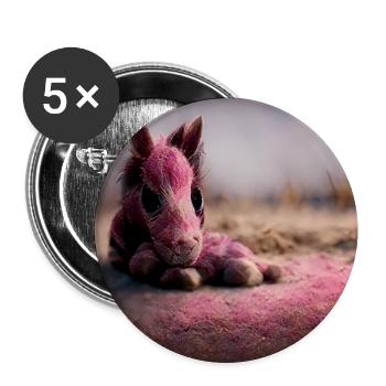 Bébé cheval couché sur le sol Rosa IV - Lot de 5 grands badges (56 mm) - blanc - Devant