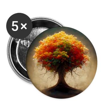 Tree of Life Photorealistic III - Buttons large 2.2''/56 mm (5-pack) - white - Front