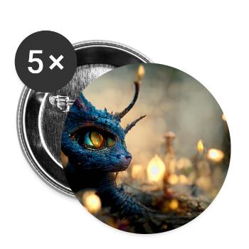Baby Dragon Fantasy Magical III - Buttons large 2.2''/56 mm (5-pack) - white - Front