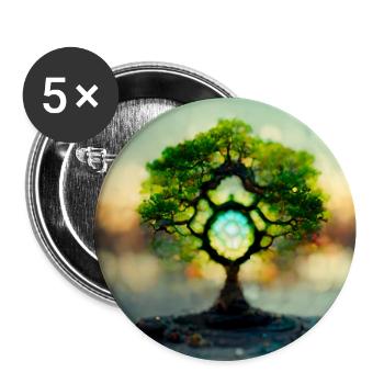 Tree of Life Photorealistic IV - Buttons large 2.2''/56 mm (5-pack) - white - Front