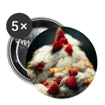 Abstract Chicken Fantasy II - Buttons large 2.2''/56 mm (5-pack) - white - Front