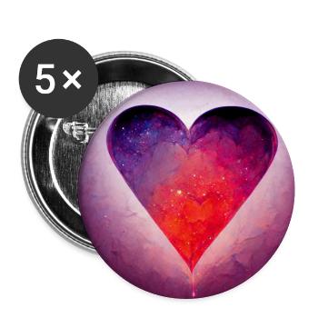 Heart Abstract Photorealistic VII - Buttons large 2.2''/56 mm (5-pack) - white - Front