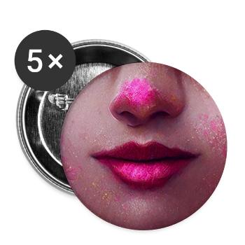 Face Lips and Nose Photorealistic - Buttons large 2.2''/56 mm (5-pack) - white - Front