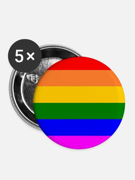 Lgbt - Buttons groß 56 mm (5er Pack) - Weiß