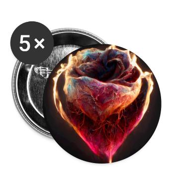 Herz Love Abstract Collection 2 - Buttons groß 56 mm (5er Pack) - Weiß - Vorne