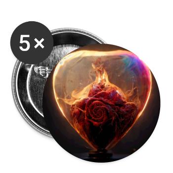Herz Love Abstract Collection 3 - Buttons groß 56 mm (5er Pack) - Weiß - Vorne