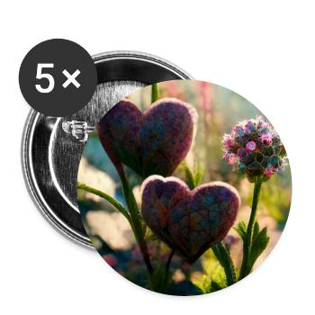 Herz Love Abstract Collection 4 - Buttons groß 56 mm (5er Pack) - Weiß - Vorne