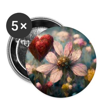 Herz Love Abstract Collection 5 - Buttons groß 56 mm (5er Pack) - Weiß - Vorne
