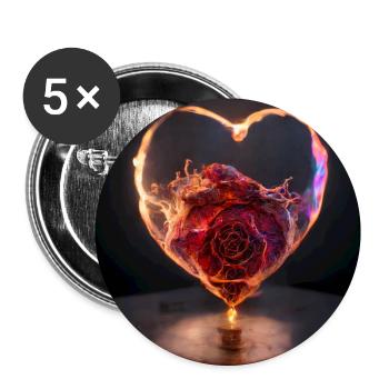 Herz Love Abstract Collection 1 - Buttons groß 56 mm (5er Pack) - Weiß - Vorne