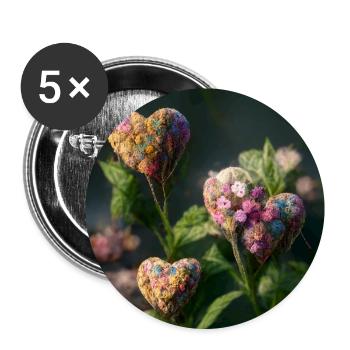 Herz Love Abstract Collection 6 - Buttons groß 56 mm (5er Pack) - Weiß - Vorne