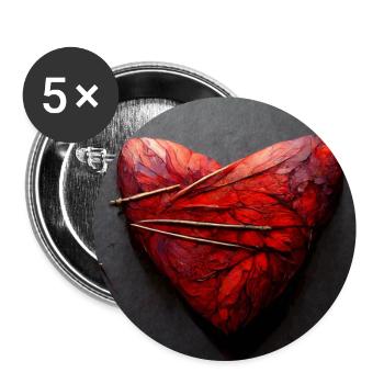 Herz Love Abstract Collection 13 - Buttons groß 56 mm (5er Pack) - Weiß - Vorne
