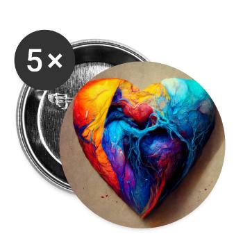 Herz Love Abstract Collection 10 - Buttons groß 56 mm (5er Pack) - Weiß - Vorne