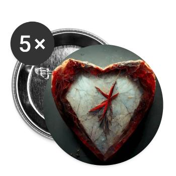 Herz Love Abstract Collection 12 - Buttons groß 56 mm (5er Pack) - Weiß - Vorne