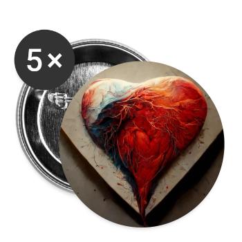 Herz Love Abstract Collection 14 - Buttons groß 56 mm (5er Pack) - Weiß - Vorne
