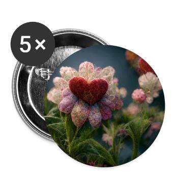Herz Love Abstract Collection 7 - Buttons groß 56 mm (5er Pack) - Weiß - Vorne